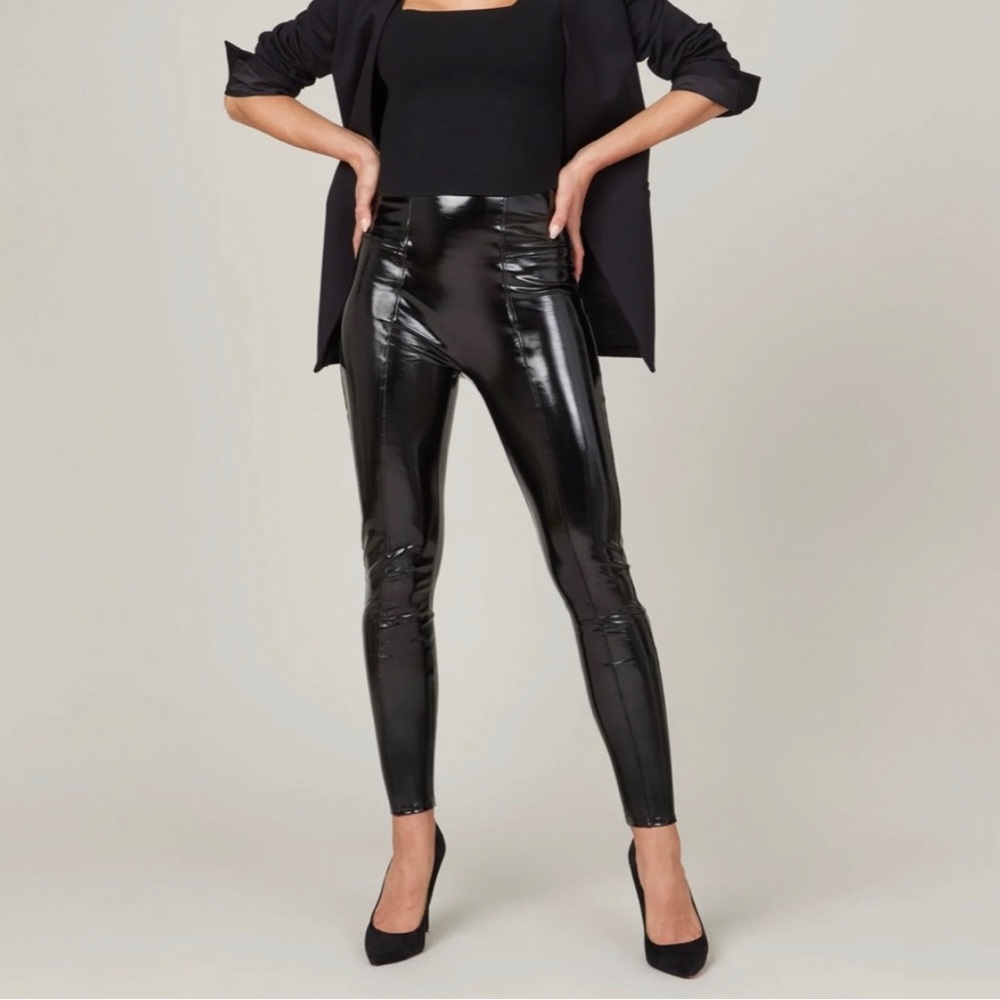 NWT SPANX FAUX PATENT LEATHER LEGGINGS TALL